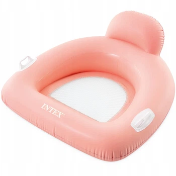 Плотик кресло надувной Intex для бассейна и моря 114×107 см, дно-сетка, 2 воздушные камеры, ручки, до 100 кг
