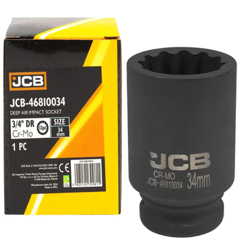 Головка ударна глибока 3/4" 34 мм (12-гр.) | 59835 | JCB