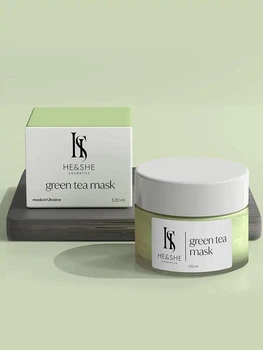 Восстановительная лифтинг маска для лица с экстрактом зеленого чая He&She Cosmetics Green Tea Mask 120 мл