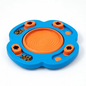 Інтерактивна миска для собак, лабіринт для повільного годування Orange/Blue (DOG-INTERACT-80-OB)