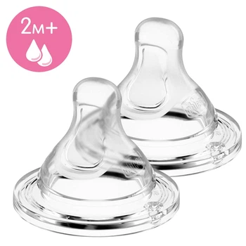 Соска Chicco Physio, силикон, средний поток, 2м+ (2шт) (20323.00)