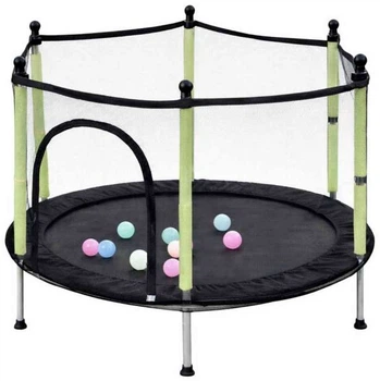 Садовий батут Kik 140 см з сіткою та мʼячами до гри для дітей Зелений KX3215 (5903039765092)