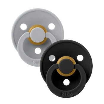 Пустушка BIBS 0-6 міс Latex Round Black/Cloud 2 шт