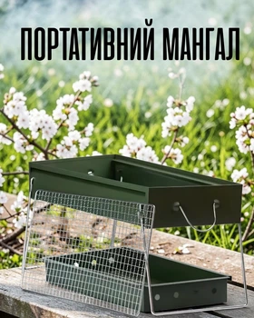 Портативный складной мангал для шашлыка, барбекю, гриля / туристическая жаровня переносная для пикника, кемпинга, дачи / металлический раскладной мангал с решеткой для приготовления на угле, зеленый