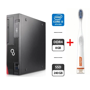 Компьютер Fujitsu Esprimo D757 E85 SFF / Intel Core i5-6400 (4 ядра по 2.7 - 3.3 GHz) / 8 GB DDR4 / 128 GB SSD / Intel HD Graphics 530 б/у + Подарок Умная интерактивная зубная щетка Colgate Connect M1 / Bluetooth