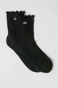 Жіночі шкарпетки Alo Yoga Women's Lettuce Edge Sock розмір M/L чорні A0660W013
