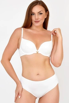 Комплект белья push-up и бразилианы 9403 Balaloum белый 75B/M