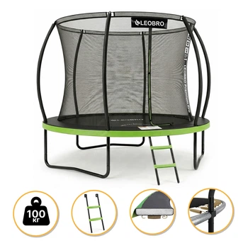 Батут с внутренней защитной сеткой 252 см LEOBRO Premium Pro 8FT GREEN (LB-1099)