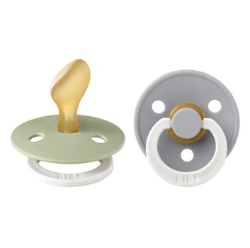 Пустушка BIBS 0-6 міс Latex Anatomical GLOW 2 PACK - SAGE/CLOUD