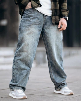 Мужские джинсы Delirium голубые Loose Fit, свободный крой коттон, городские джинсы street style 29