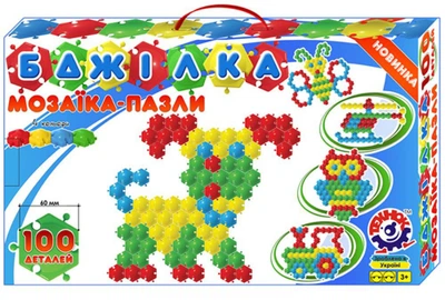 Мозаика паззлы Технок Пчёлка крупная (60 мм), 100 деталей, 4 цвета 1035