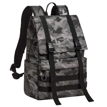 Міський рюкзак Rivacase 7621 Grey camo 15 л сірий камуфляж