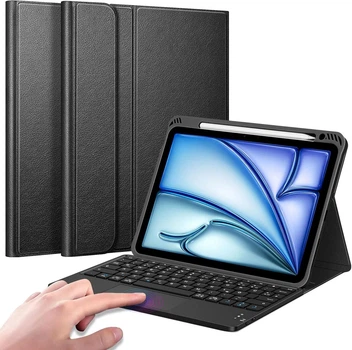 Чехол‑клавиатура, FINTIE для iPad Air 11/10.9 (M2‑M4, 4/5 gen), Bluetooth QWERTZ, клавиатура‑тачпад, чёрный