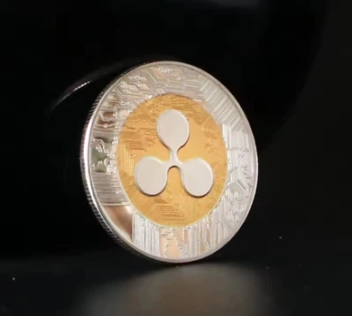 XRP Сувенирная монета Ріпл Ripple в капсуле двокольоровий
