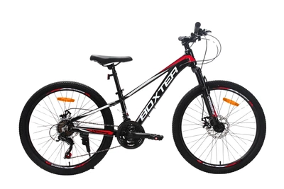 Велосипед CrossBike BOXTER 24" 11" Чорний-Білий-Червоний
