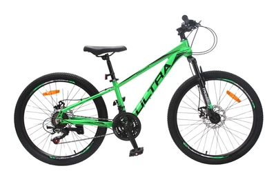 Велосипед CrossBike ULTRA 24" 12" Зелений-Чорний