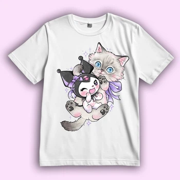 Футболка Куромі (Kuromi) у грі з кошеням PG10632 goodreclama XL