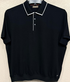 Чоловіча футболка- поло батальна з коротким рукавом Loro Piana чорний 4XL (0987)