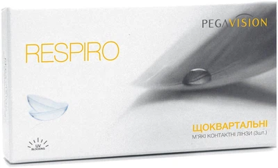 Контактні лінзи Pegavision Respiro BC=8.6 DIA=14.0 PWR=-10.00 3 лінзи
