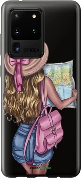 Чехол на Samsung Galaxy S20 Ultra Девушка с картой "4704u-1831-70447"
