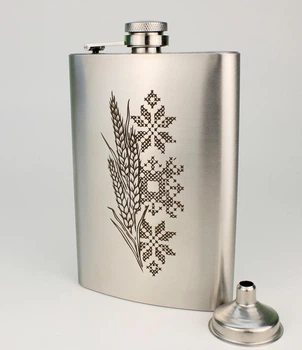 Фляга з гравіюванням Ukrainian style з лійкою Кукумбер 230 мл (8-1273)