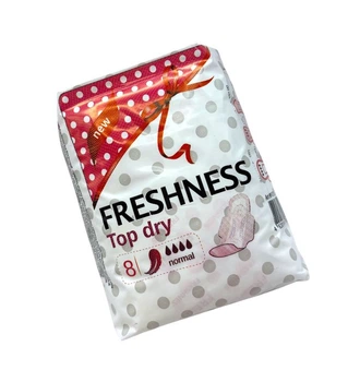 Гігієнічні прокладки FRESHNESS Normal-TOP DRY з крильцями 8 шт 0198