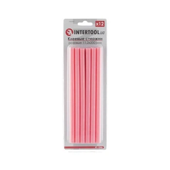 Комплект розовых клеевых стержней 11.2*200 мм, 12 ед. INTERTOOL RT-1046