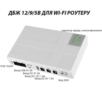 ИБП (UPS) 18W 8800mAh для роутера/терминала DC1018P - 12V/ 9V/ 5V белый