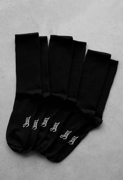 Шкарпетки чоловічі стаф чорні з логотипом комплект трьох пар Staff black logo Универсальный (383504)