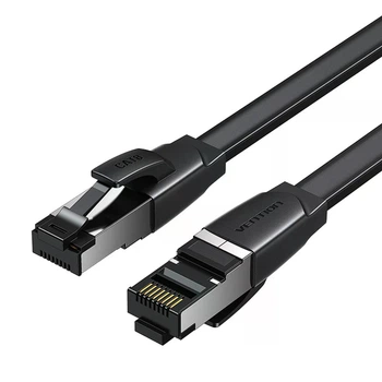 Патч-корд Vention CAT 8 SFTP RJ-45 40 Гбіт/с 2000 МГц Плоский 2 м Чорний (IKQBH)