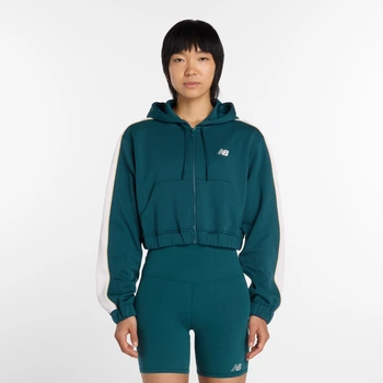 Женское бирюзовое худи New Balance Interlock Full Zip 40 (L) (WJ61B759AAV)