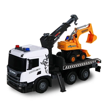 Игровой набор автокран Scania с экскаватором TechnoDrive 48,5 см Желтый