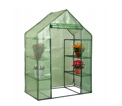 Мини-теплица для рассады Garden Flora, парник на 4 полки, каркас из металлических труб, пленка армированная, 143×73×195 см, зеленая
