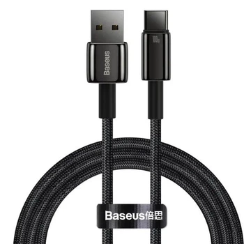 Кабель Baseus USB to Type‑C (CAWJ000001), 100W, 1 м, PD, QC, 480 Мбіт/с, передача даних / зарядка, підвищеної міцності, чорний