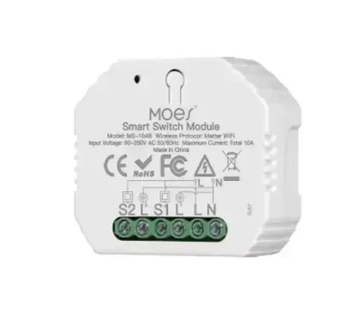 Модуль умного коммутатора MOES MATTER Wi-Fi White / Смарт-реле для домашней автоматизации