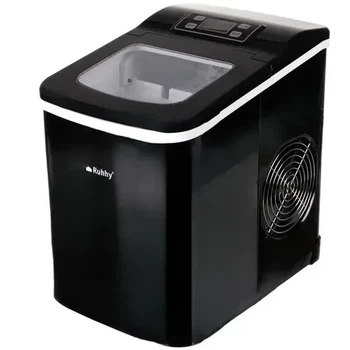 Льодогенератор Ruhhy 25565 на 12 кг/24 год, з LCD-дисплеєм, таймером та самоочищенням, настільний генератор льоду, чорний