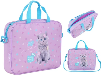 Школьная текстильная сумка Kite Studio Pets на молнии A4 1 отделение Фиолетовая (SP26-589)