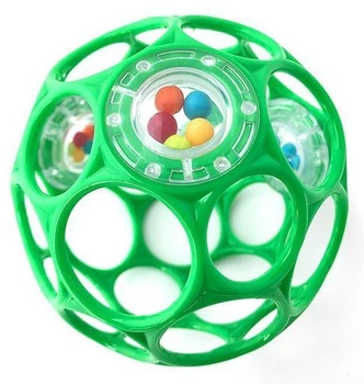 Piłka z grzechotką Oball 10 cm Zielona (74451114838)