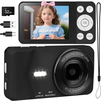 Цифровой фотоаппарат HERBYD A59 4K 64 Мп с автофокусом, 18× зум, 32 ГБ, черный