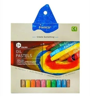 Набор восковых карандашей Пастель масляная Oil pastels Marco 24 цвета 4800 OP-24