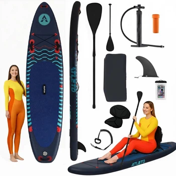 SUP-дошка надувна для плавання Atleto 350 см синя + сидіння (42401124)