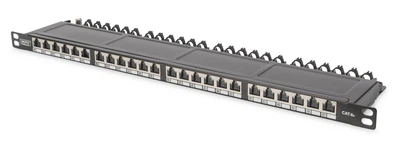 Патч-панель DIGITUS CАТ 6А STP, 19", 0,5U, 24 порти, зібрана, чорна (650399)
