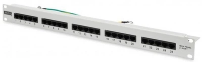 Патч-панель DIGITUS CАТ 3 UTP, 19", 1U, 25 портів, зібрана (650407)
