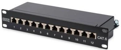 Патч-панель DIGITUS CAT 6 STP, 10", 1U, 12 портів, зібрана (650390)