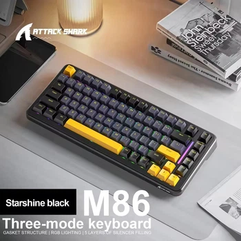 Беспроводная механическая клавиатура ATTACK SHARK M86 RGB Tri-mode (Black)