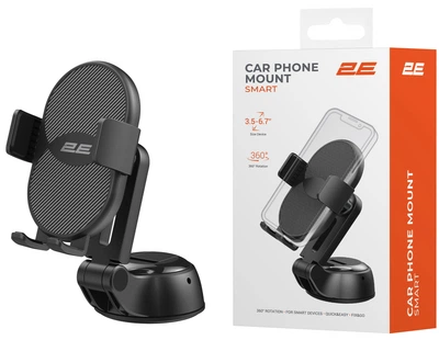 Автомобильный держатель для смартфона 2E Smart 3.5-6.7", черный (644334)