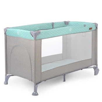Манеж El Camino ME 1096 ACTIVE Mint Gray (прямокутний, вхід-змійка, кишеня, кільце 2шт, льон)