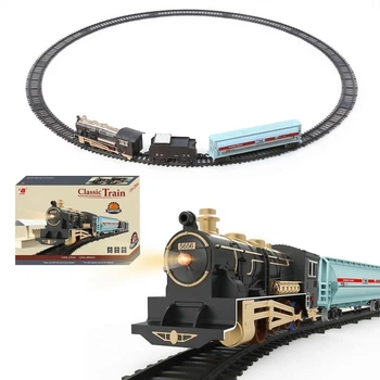 Детская железная дорога на батарейках Lianxiang Classic Train со звуковыми и световыми эффектами 86467 (4821000370827)
