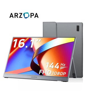 Портативный игровой монитор ARZOPA Z1FC 16.1" Grey FHD 144Hz (чехол в комплекте)