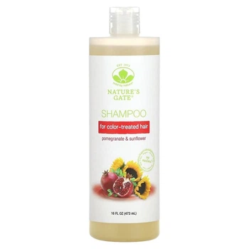 Шампунь для фарбованого волосся, з гранатом і соняшником Mild By Nature Nature's Gate Shampoo for Color-treated Hair Pomegranate and Sunflower, 473 мл